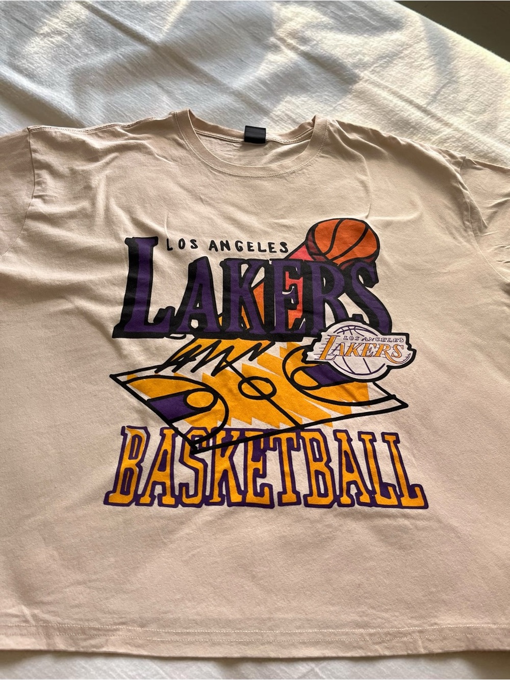 Beige Graphic Basketball T‑Shirt